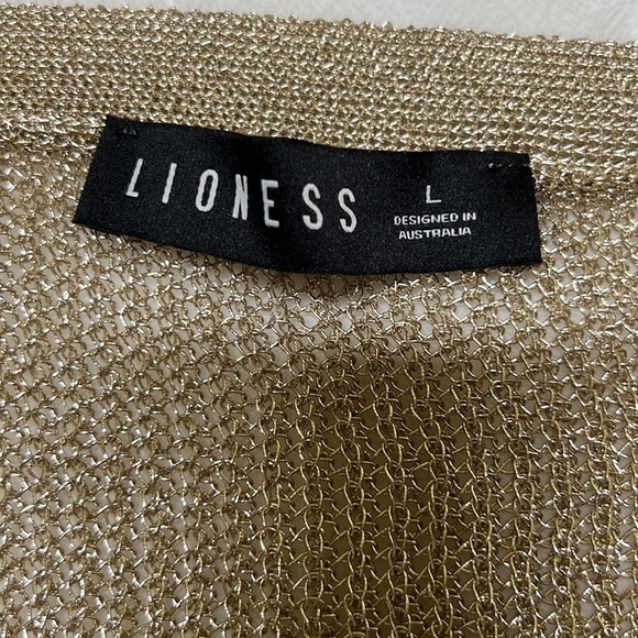 LIONESS • PRINCESS POLLY "Take Me To Rio" Metallic Gold Mini Dress Size L - Picture 9 of 14